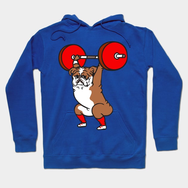 The snatch weightlifting English Bulldog Hoodie by huebucket